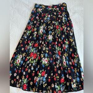 Sezane Floral Black Skirt, midi length, great condition, size 38 (US 6)